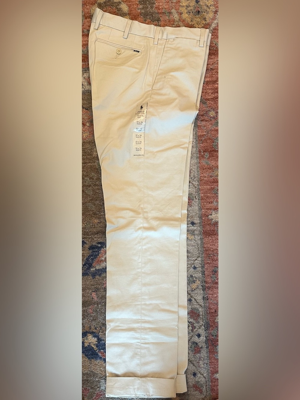 Ralph Lauren Slim Fit Chino Pants in Cream